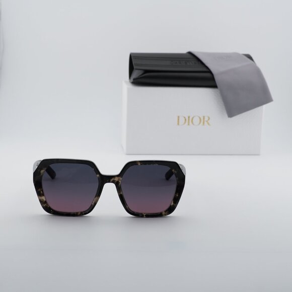 Dior DIORMIDNIGHT S2F 29D2 Sunglasses Colored Havana Square Frame, Smoke Lenses main image 9